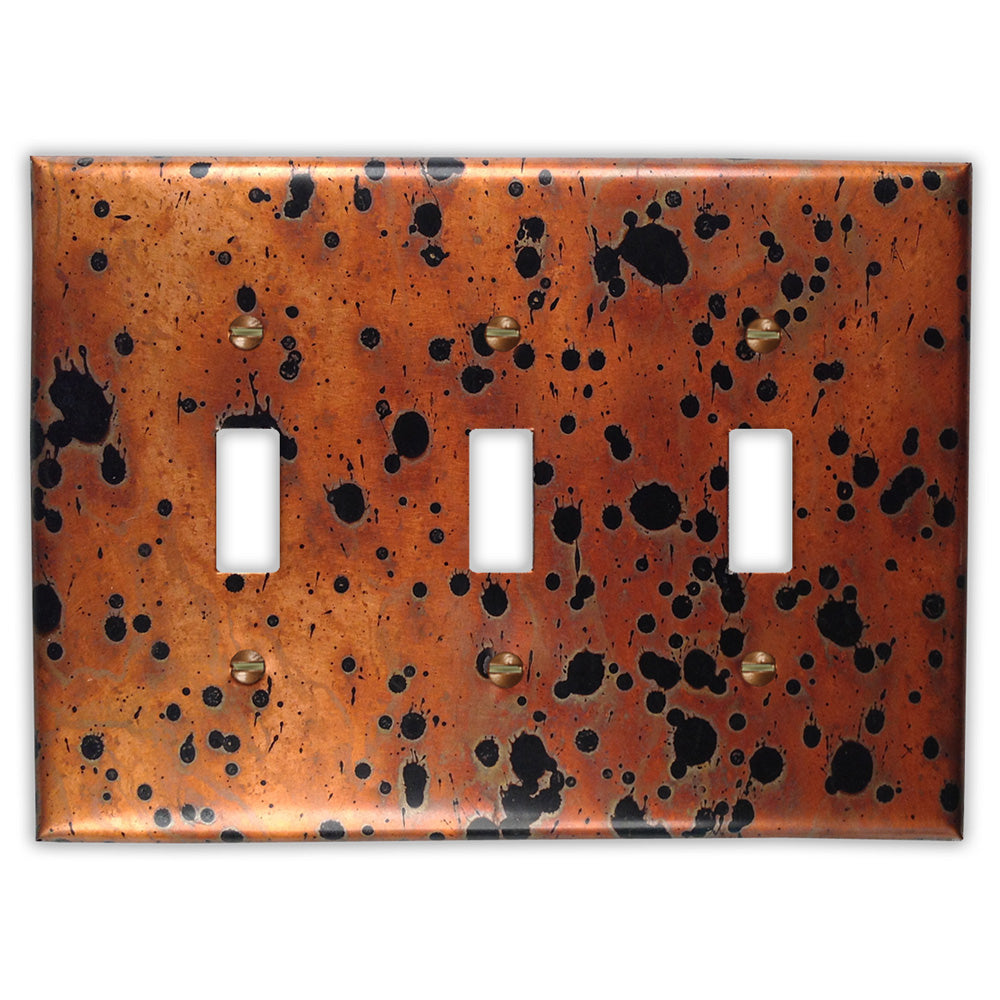 Sunburst Copper - 3 Toggle Wallplate