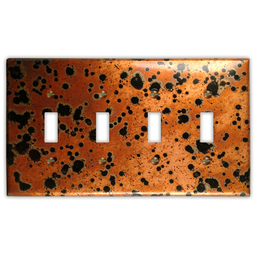 Sunburst Copper - 4 Toggle Wallplate