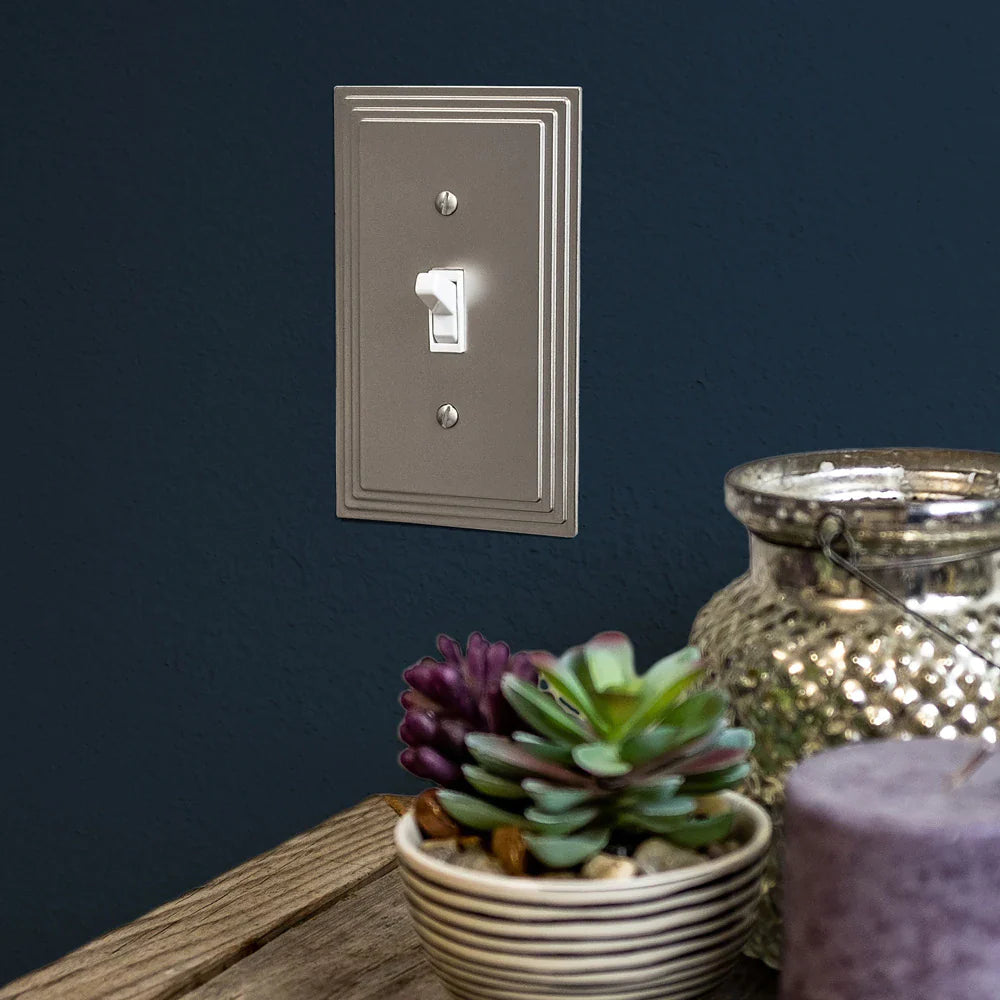 Steps Satin Nickel Cast - 1 Cable Jack Wallplate