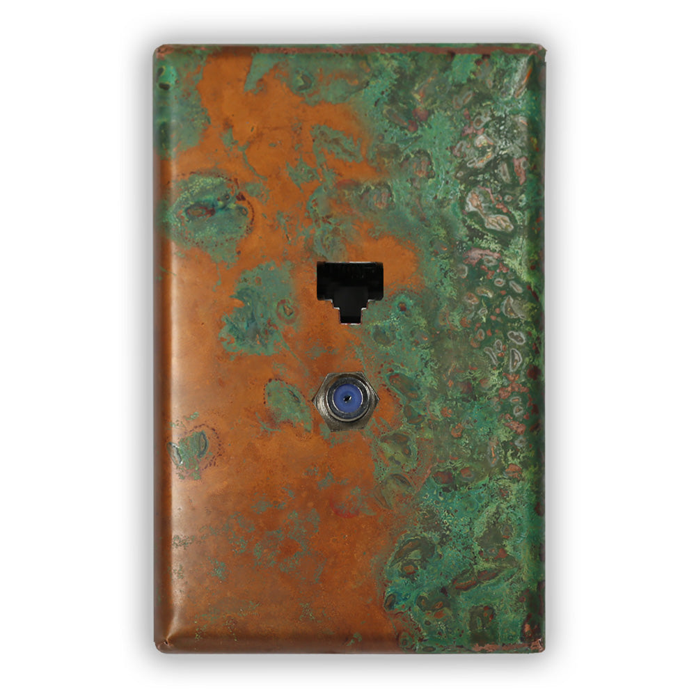Verde Copper - 1 Data Jack / 1 Cable Jack Wallplate