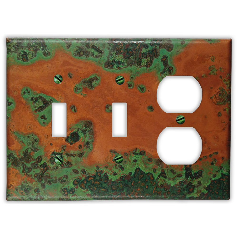 Verde Copper - 2 Toggle / 1 Duplex Wallplate