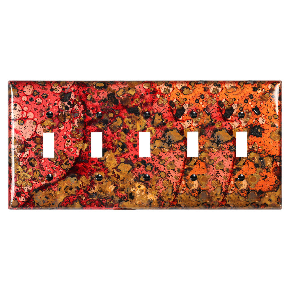 Wild Fire Copper - 5 Toggle Wallplate