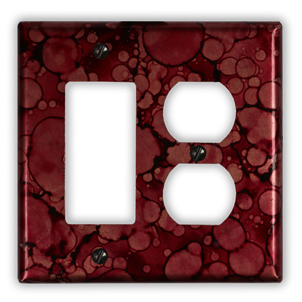 Wine Red Copper - 1 Rocker / 1 Duplex Wallplate
