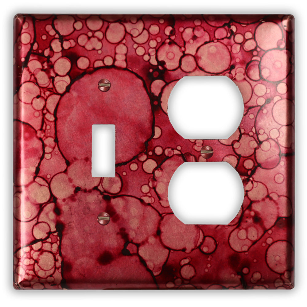 Wine Red Copper - 1 Toggle / 1 Duplex Wallplate