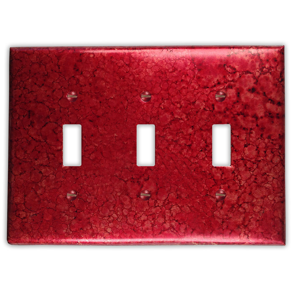Wine Red Copper - 3 Toggle Wallplate
