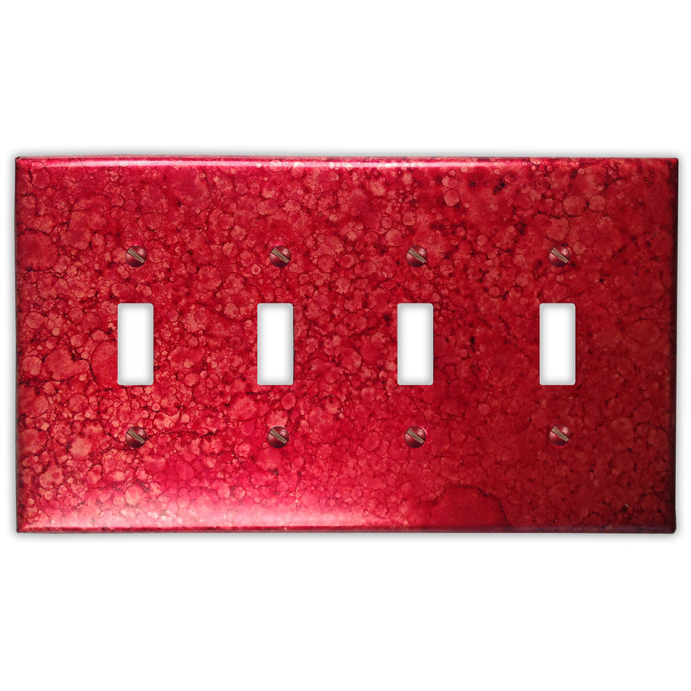 Wine Red Copper - 4 Toggle Wallplate
