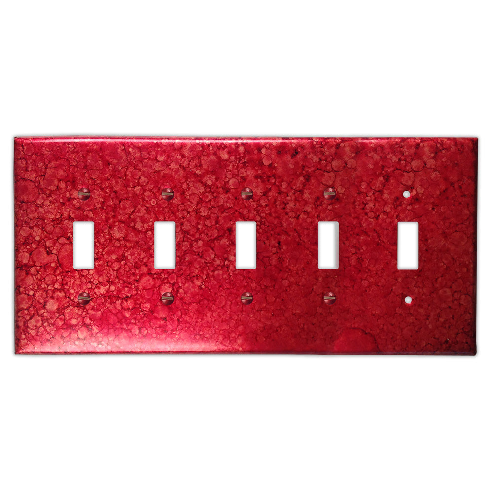 Wine Red Copper - 5 Toggle Wallplate