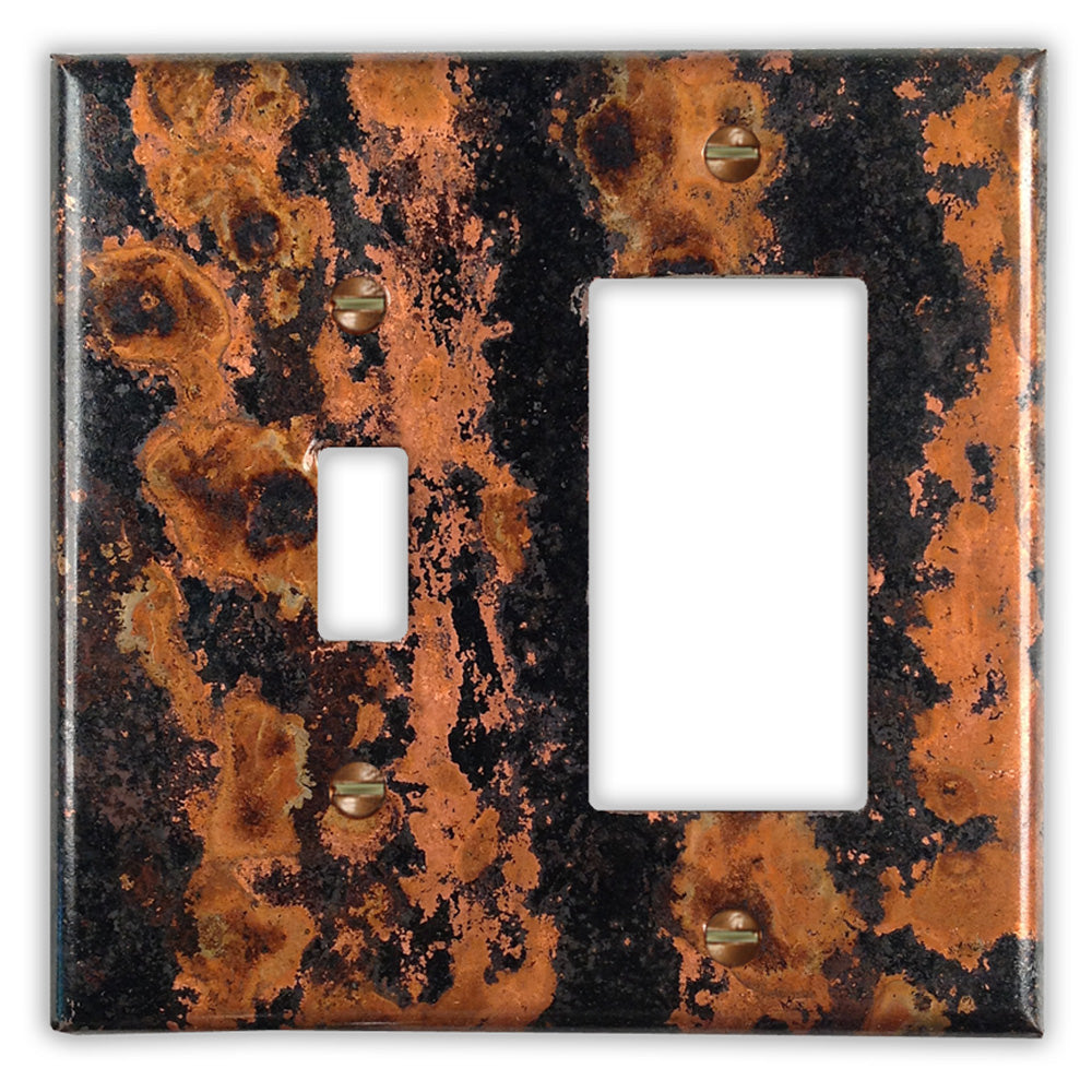 Zebra Copper - 1 Toggle / 1 Rocker Wallplate