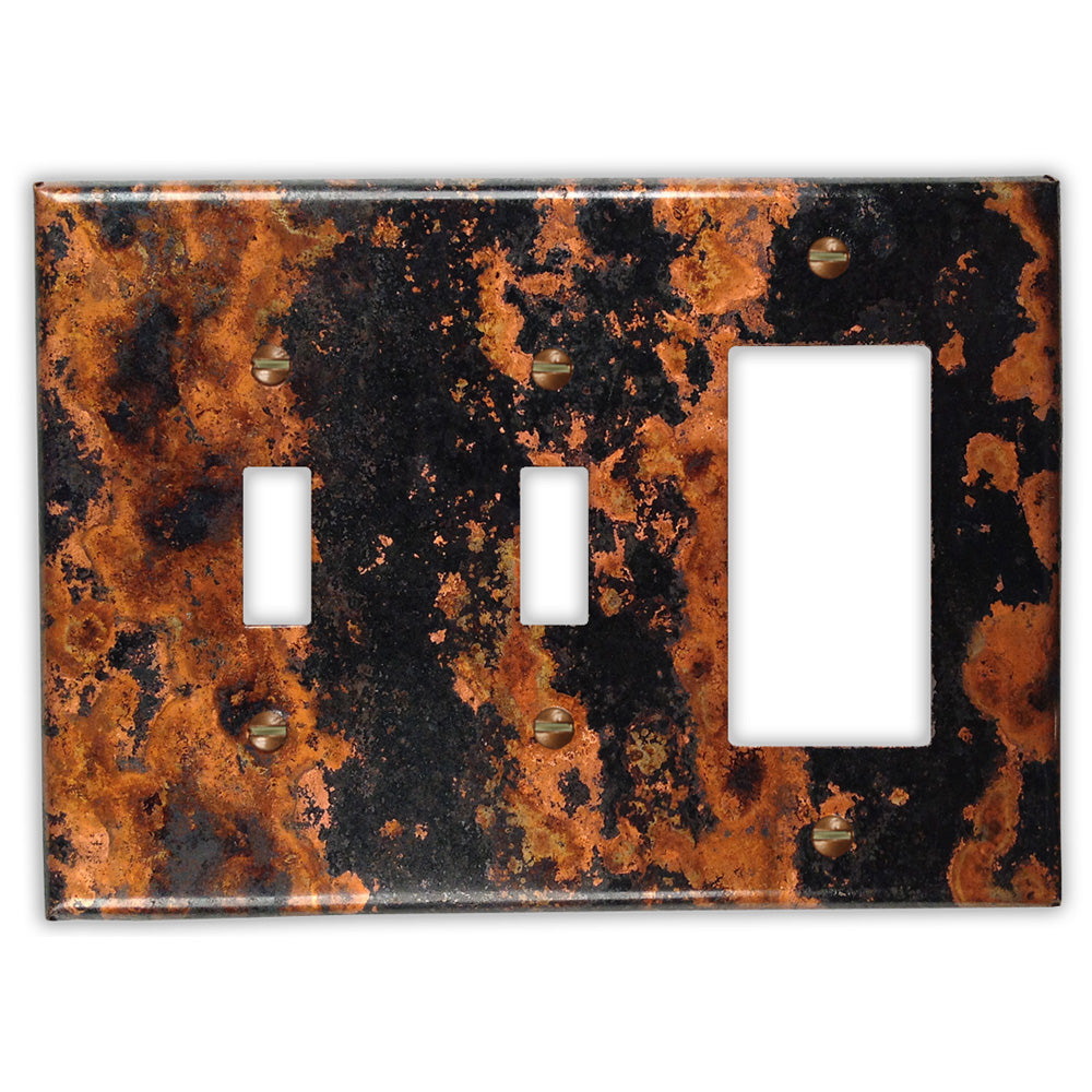 Zebra Copper - 2 Toggle / 1 Rocker Wallplate