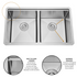 Zeek 32x19 Inch Undermount / Drop-In Double Bowl Workstation Kitchen Sink Stainless Steel 50/50 Bowl With Accessories ZH-LD50