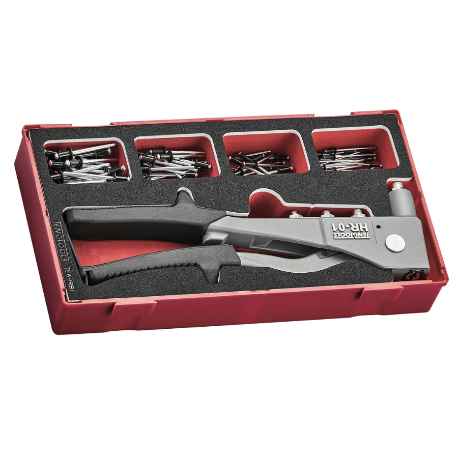 Teng Tools Rivet Gun Set 81 Pieces in EVA Foam Organizational Tool Tray - TEAHR81