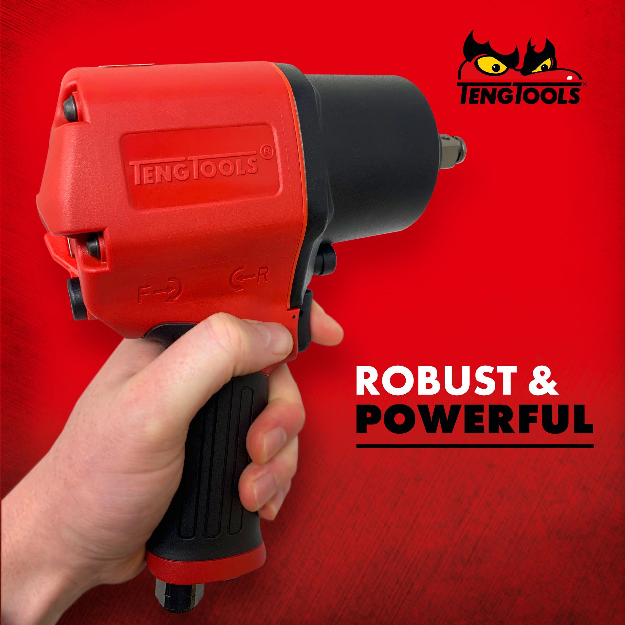 Teng Tools 1/2 Inch Square Drive Reversible High Torque Composite Air Impact Wrench Gun - ARWC12