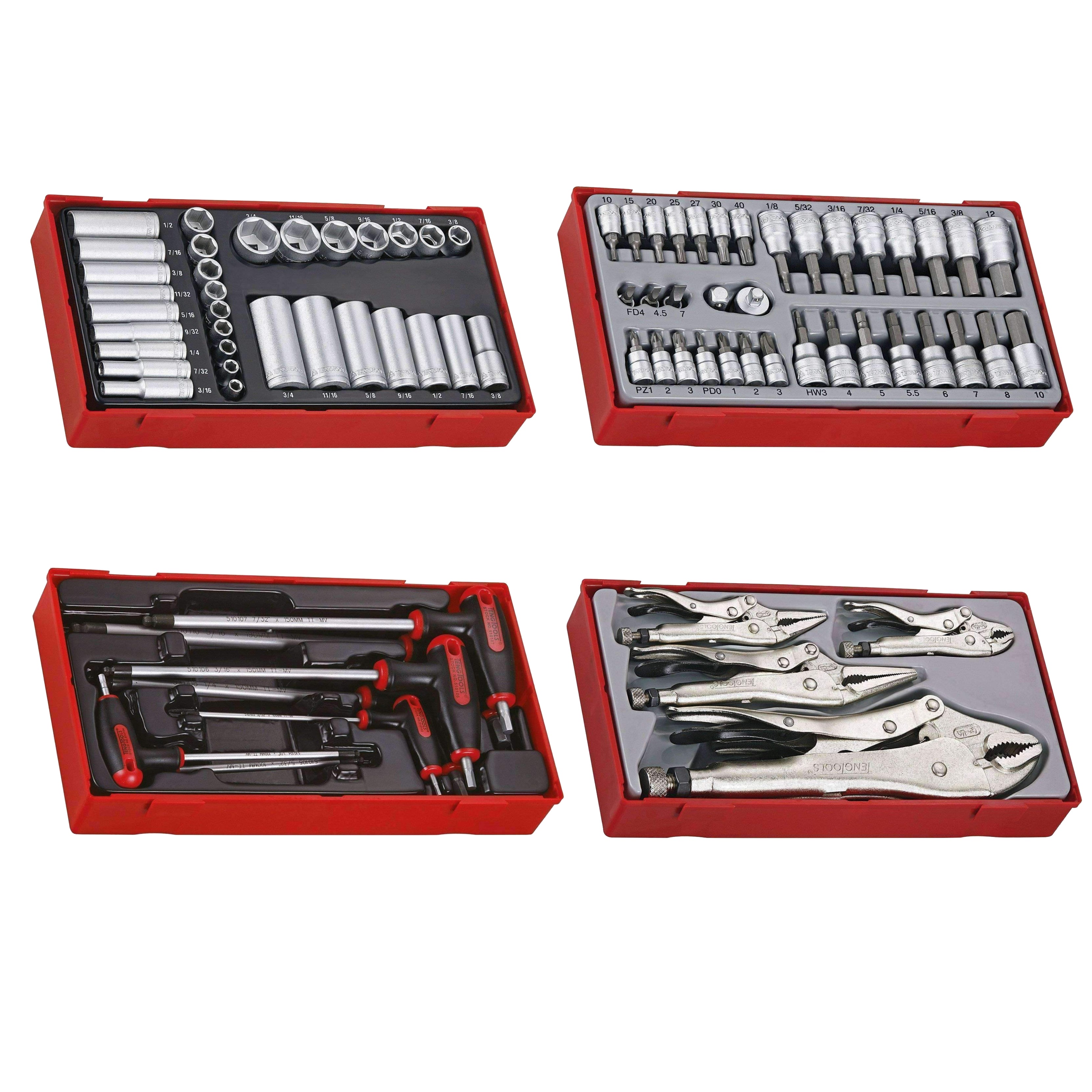 Teng Tools 184 Piece Complete Mixed Service Tool Kit With Black USA Tool Box - TC806NBK-USA1