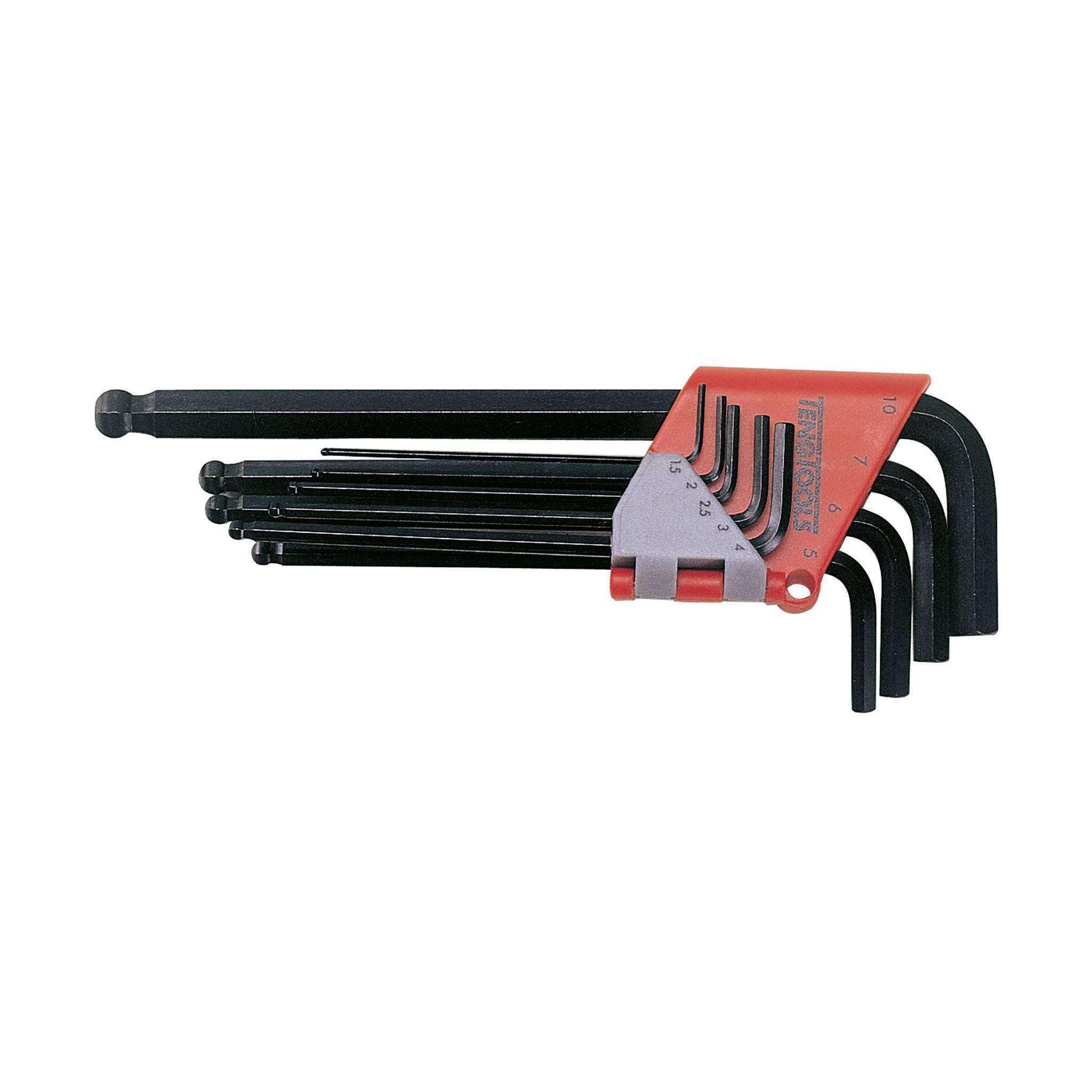 Teng Tools 9 Piece Black Metric Ball Point Hex Key / Allen Wrench Set (1.5mm - 10mm) - 1479MMA