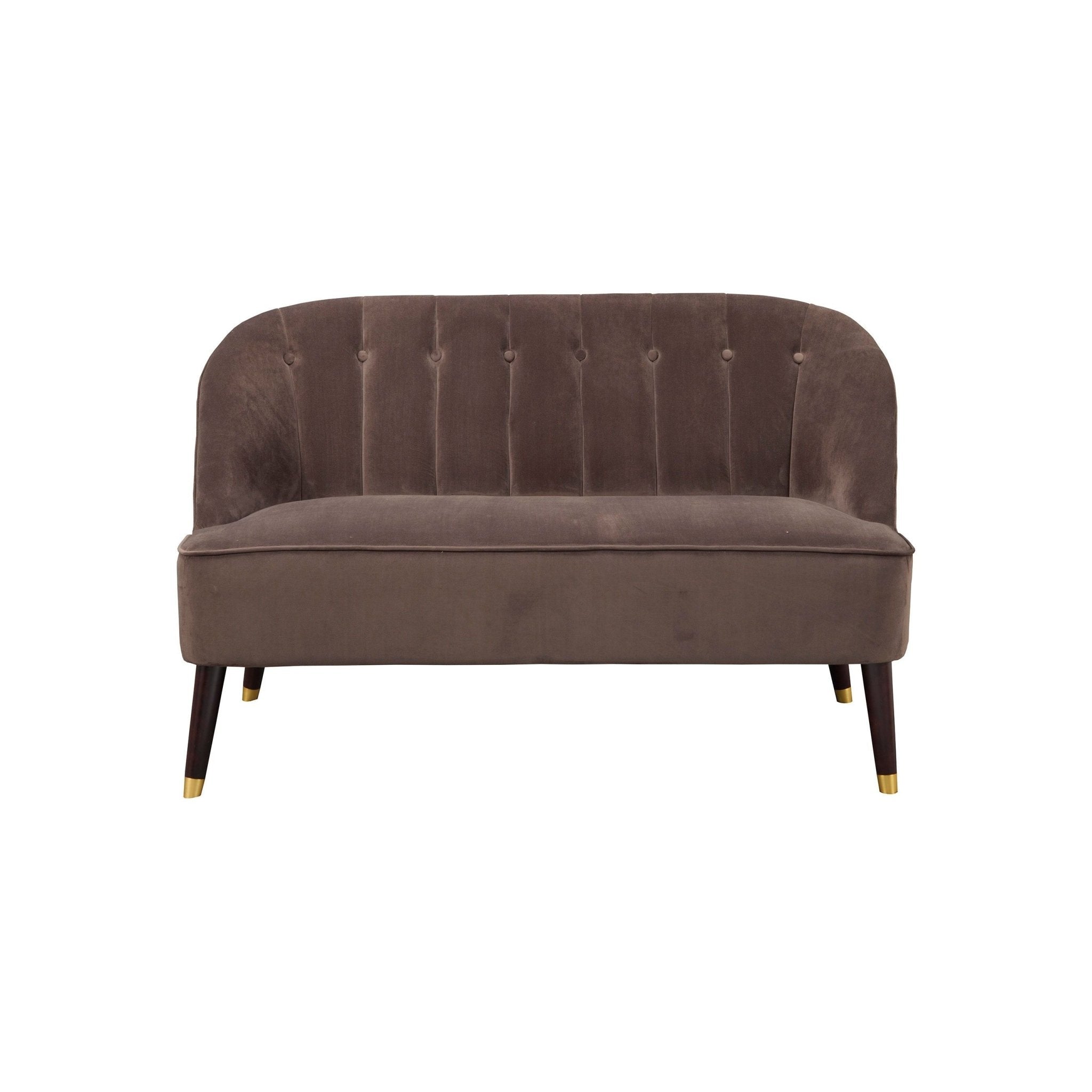 Deco Upholstered Bench, Brown/Gold