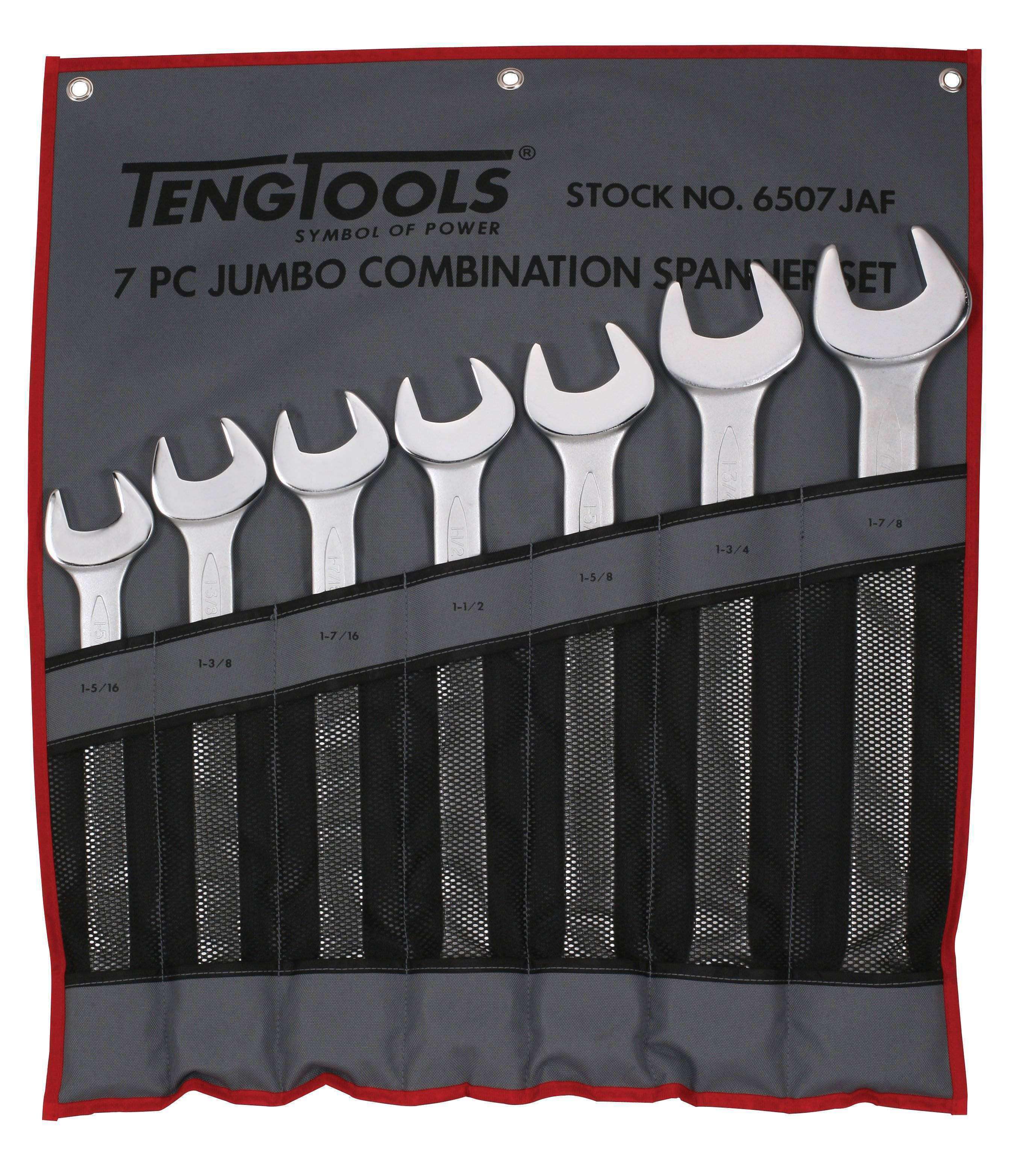 Teng Tools 7 Piece 12 Point SAE Combination Wrench Set (1-5/16 Inch To 1-7/8 Inch) - 6507JAF