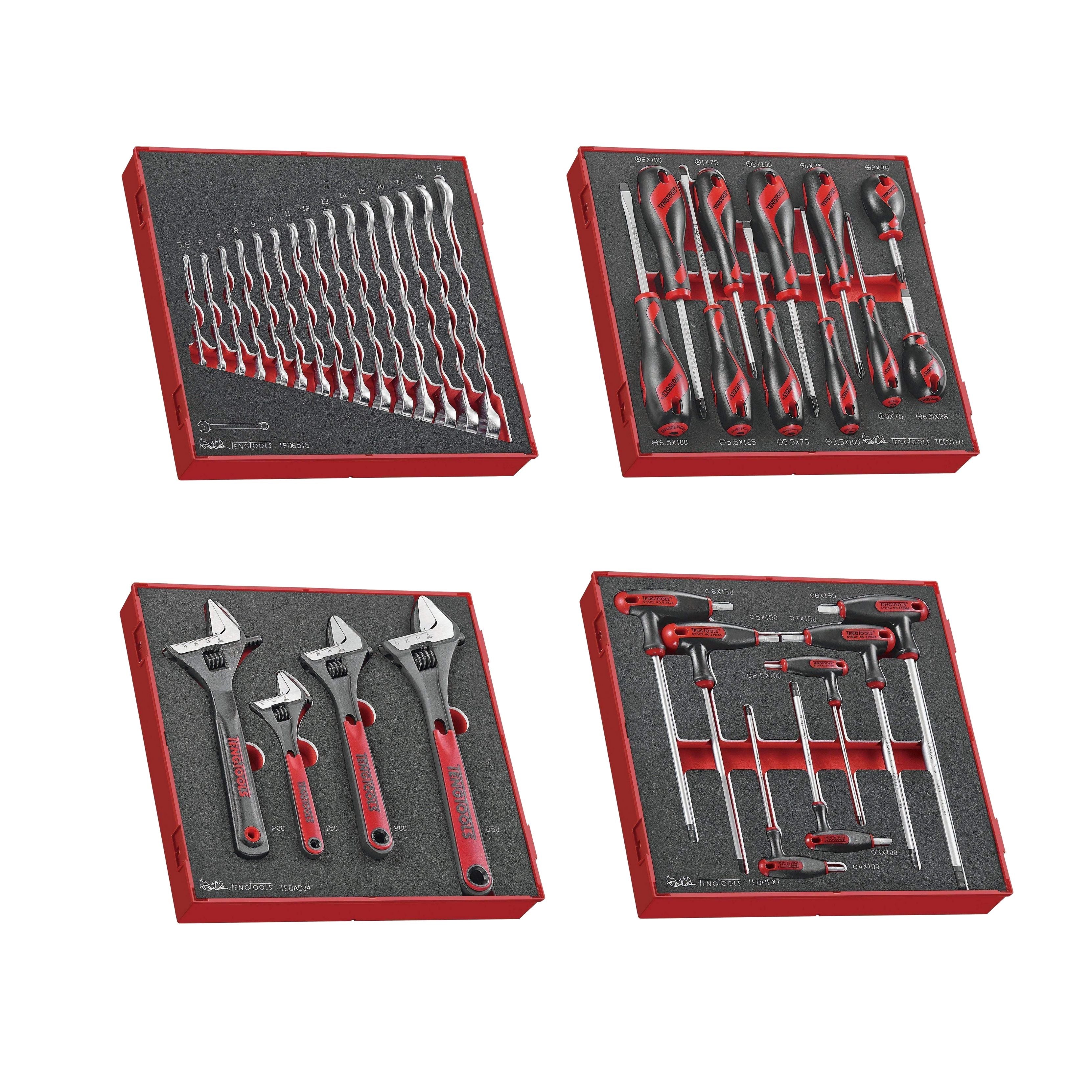 Teng Tools 240 Piece Complete Mixed EVA Foam General Hand Tool Kit (Mega Bundle 2) - TCW707EV-KIT3