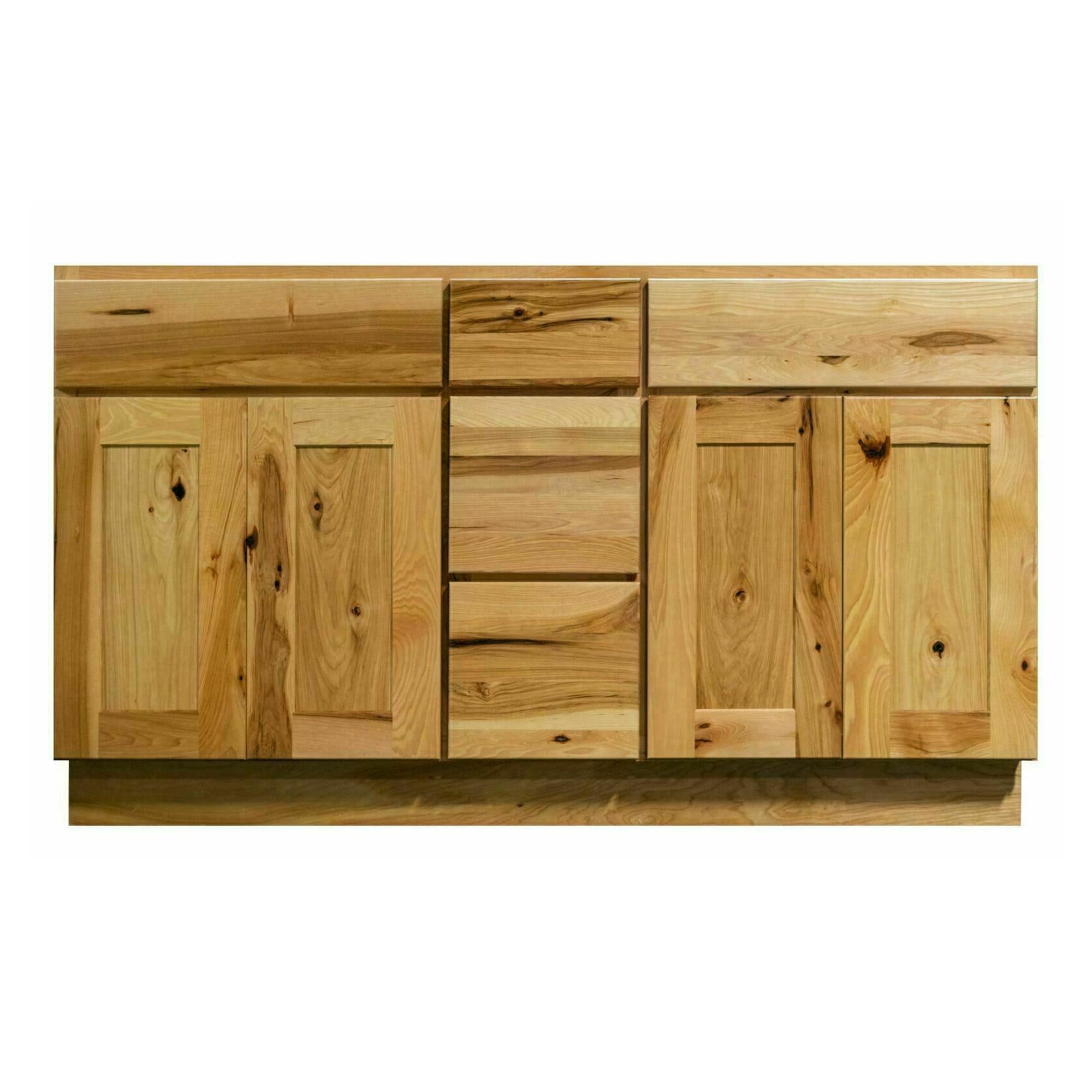 72 Inch Hickory Shaker Double Sink Bathroom Vanity with Drawers