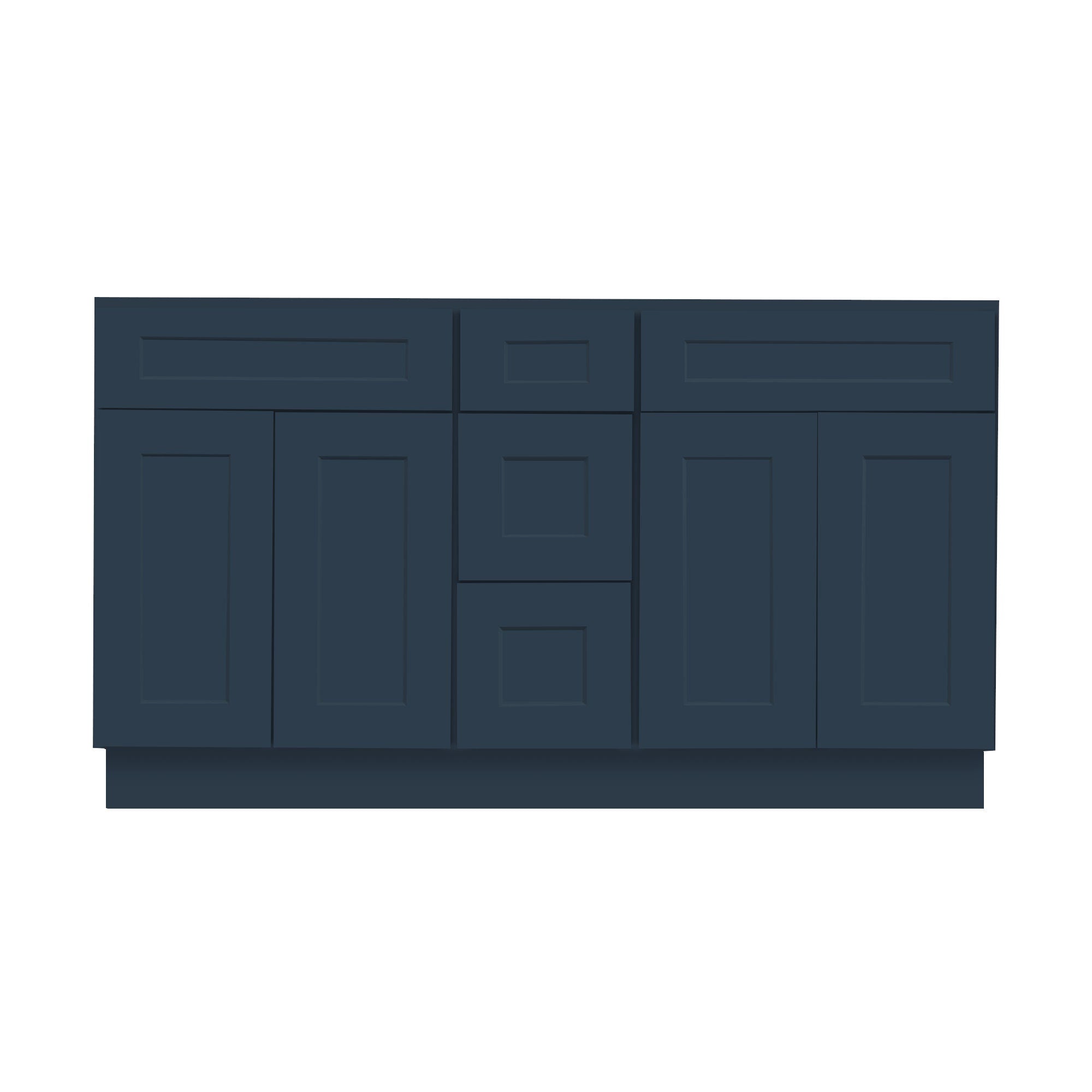 72 Inch Navy Blue Shaker Double Sink Bathroom Vanity with Drawers