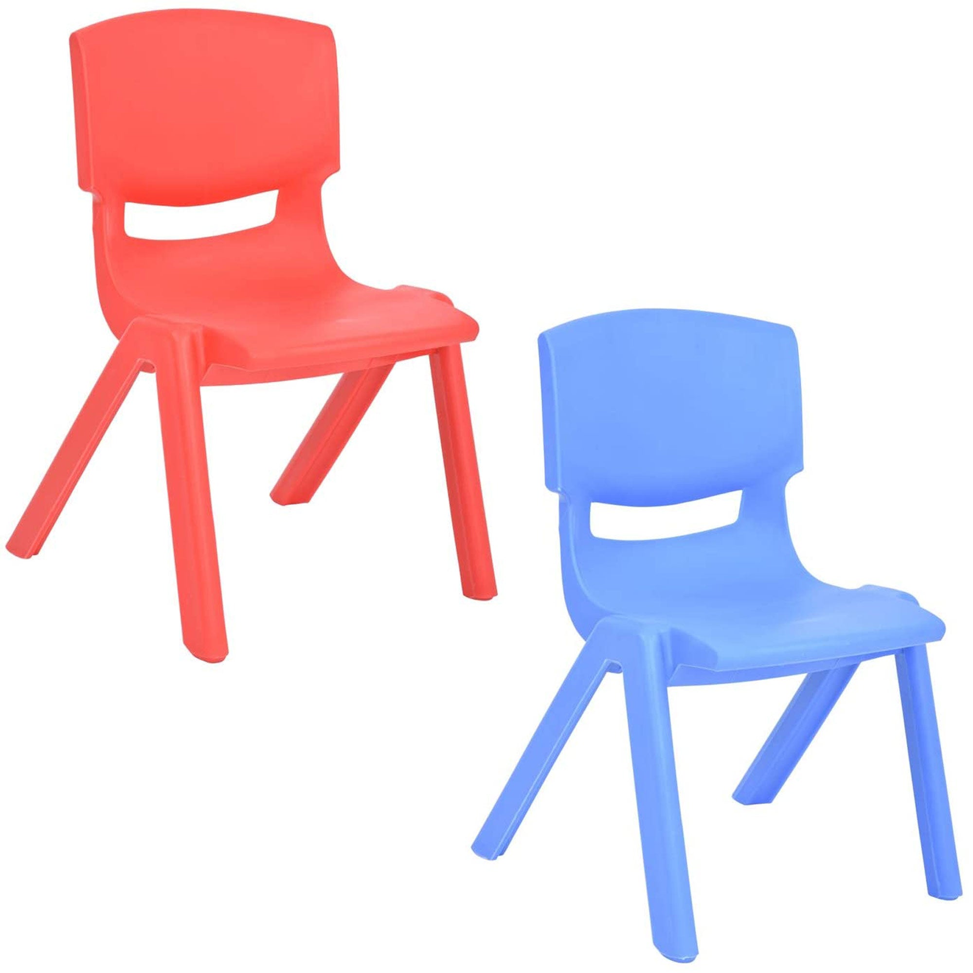 JOON Stackable Plastic Kids Learning Chairs Set, Red-Blue