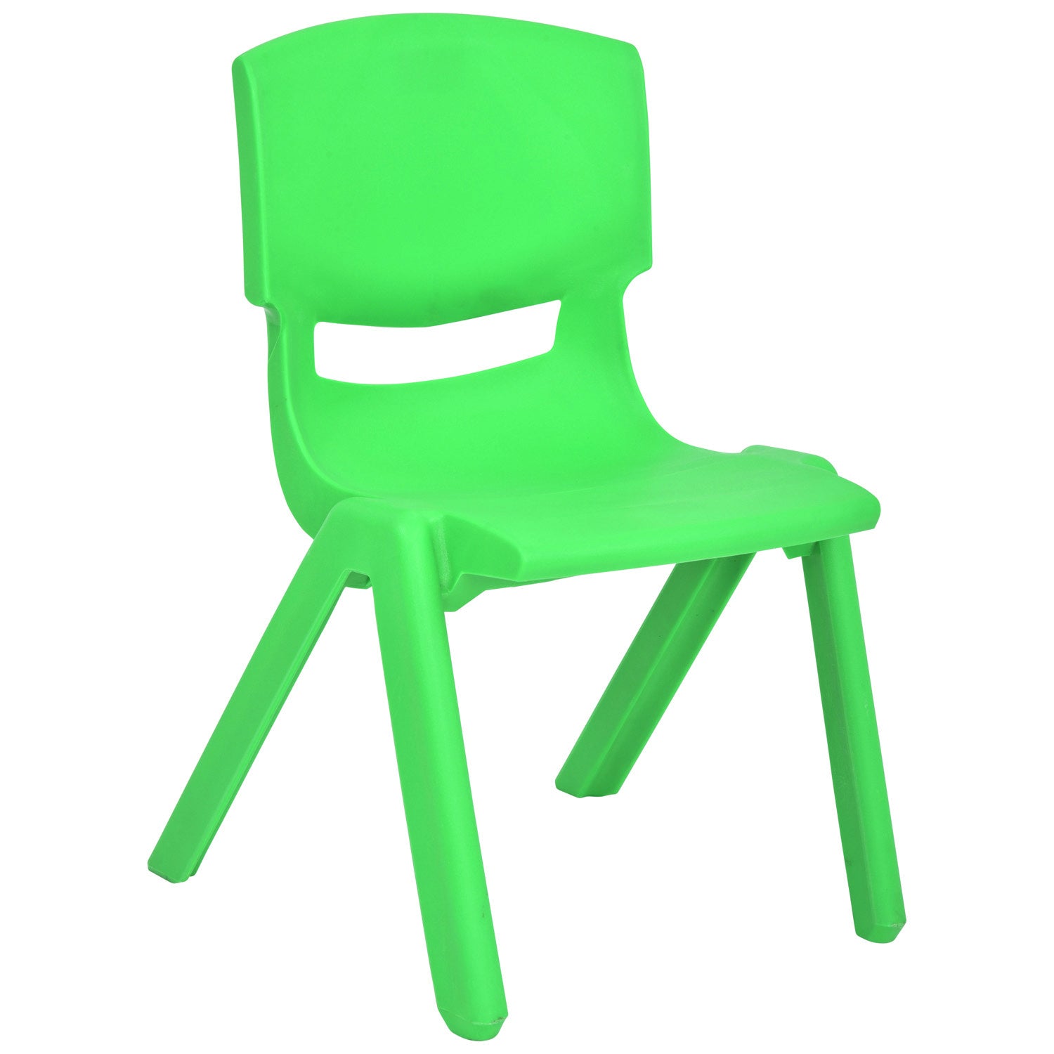 JOON Stackable Plastic Kids Learning Chairs, Green, 20.5x12.75X11 Inches, 2-Pack (Pack of 2)