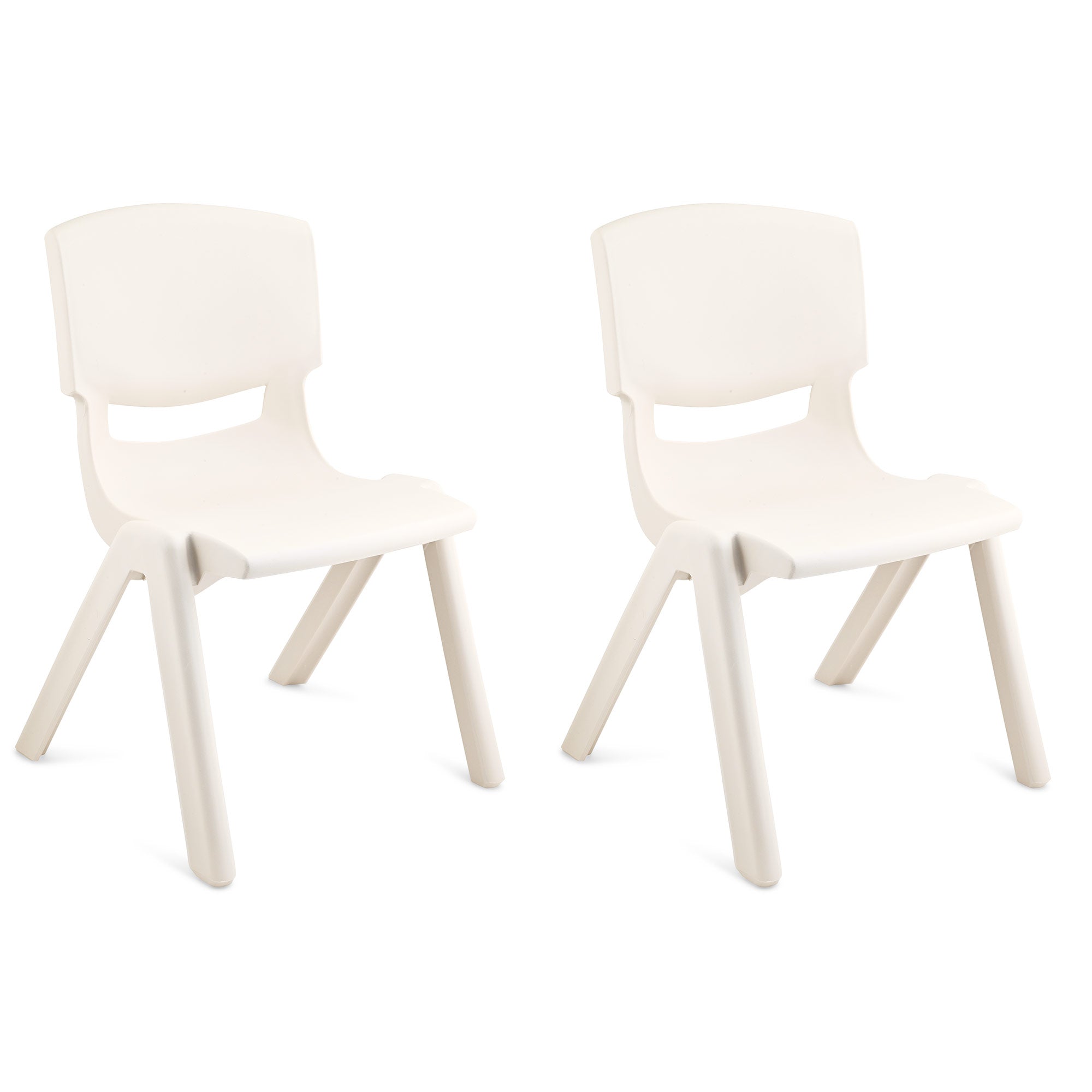 JOON Stackable Plastic Kids Learning Chairs, Ivory, 20.5x12.75X11 Inches, 2-Pack (Pack of 2)