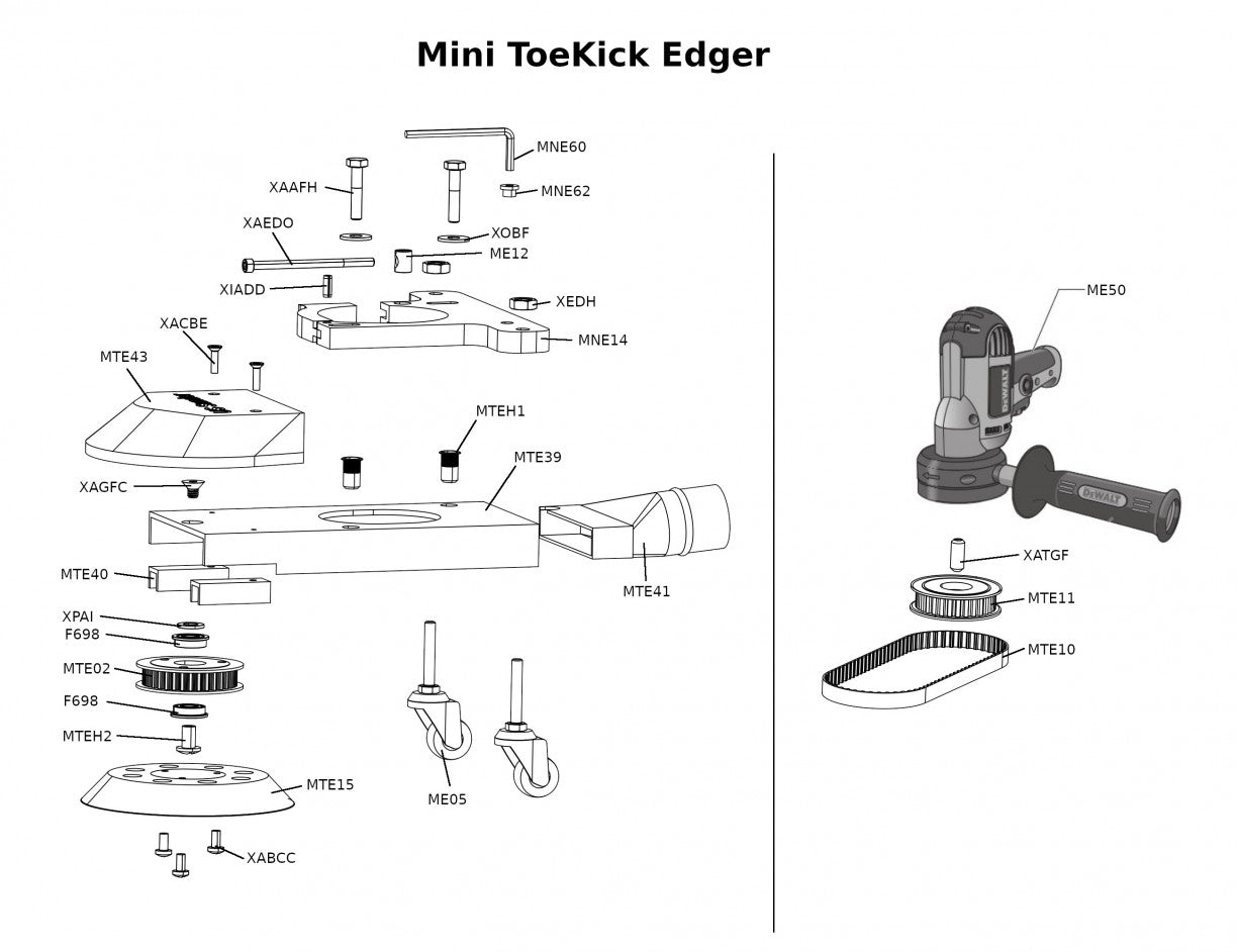 MTE41 Dust Pipe for the Model ZEMT Mini Toekck Sanding Edger