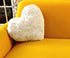 DaDa Bedding White Luxury Roses Romantic Plush Stuffed Heart Throw Pillow - 16” x 14”