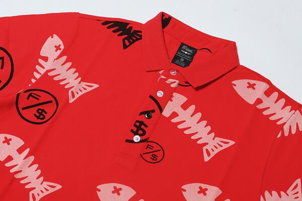 Fishscale Polo (Red) T Shirts