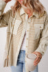 Long-Sleeve Corduroy Button-Down Shirt with Houndstooth