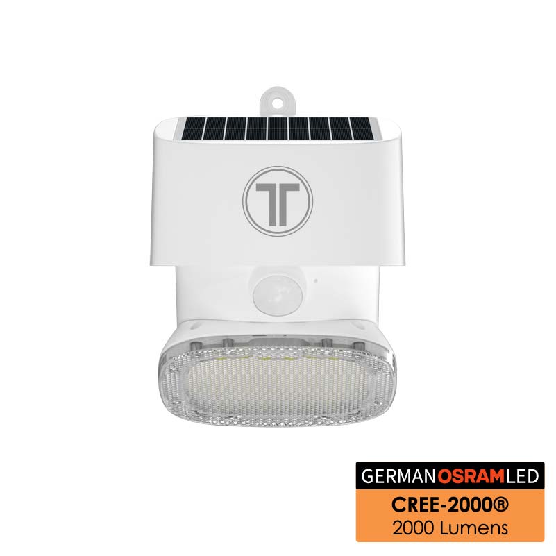 Lámpara solar con sensor de movimiento para exteriores Cree-1000® | Osram de Alemania | Atardecer a amanecer | Paquete de 2 