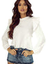 Flowy White Blouse with Ruffle Trim