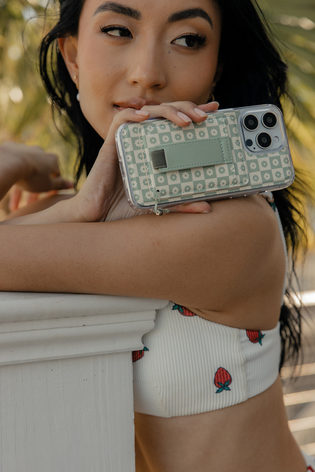 Blooming Check Magnetic Phone Case