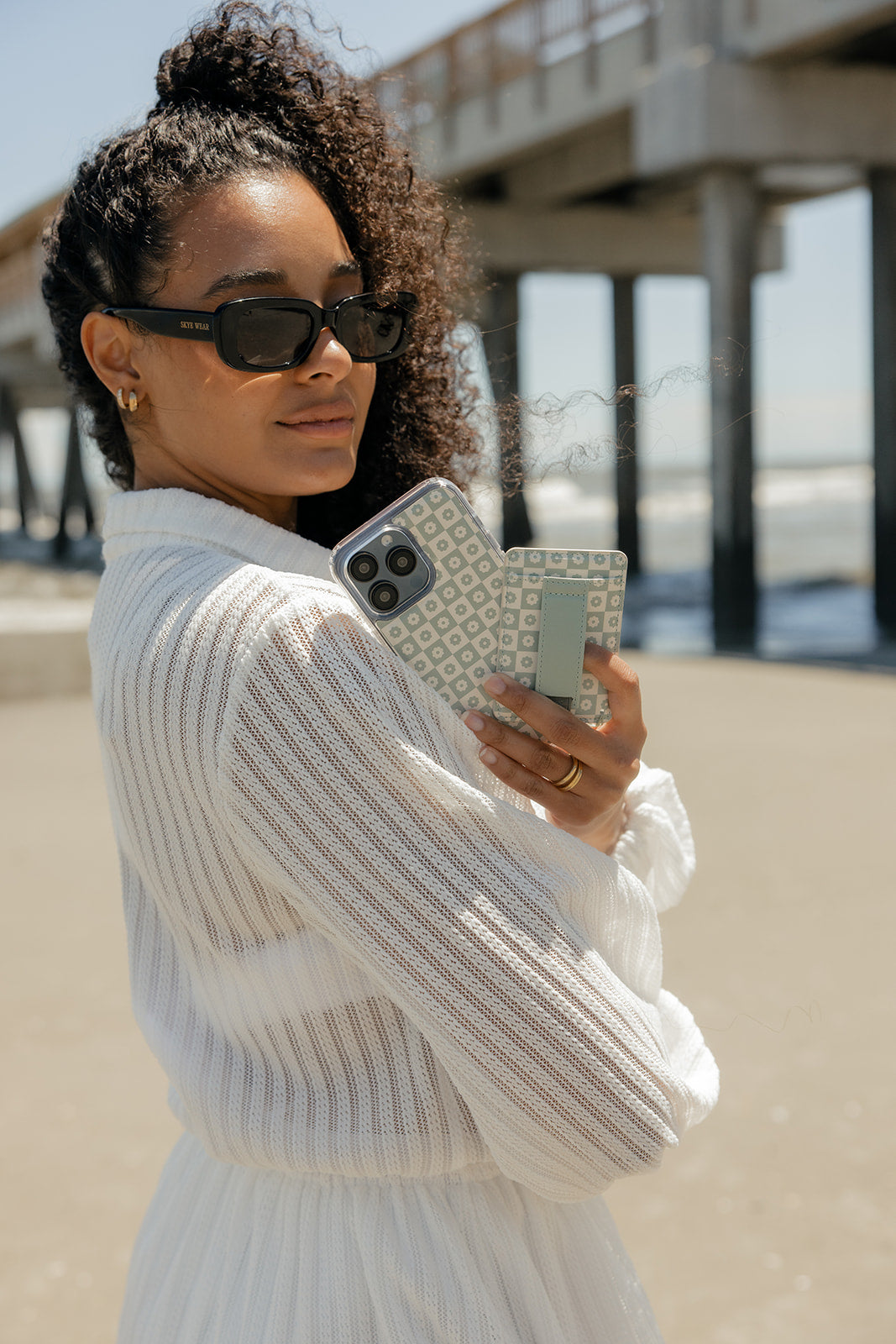 Blooming Check Magnetic Phone Case