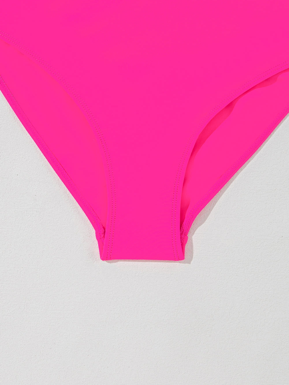 Pink Two-Tone Flared One-Piece Swimsuit