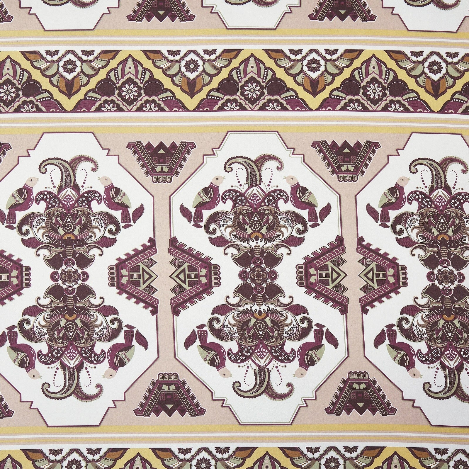 DaDa Bedding Majestic Oriental Kilim Fitted Sheet - w/ Pillow Cases Royal Persian Traditional Design Intricate Ornate Ornament Print