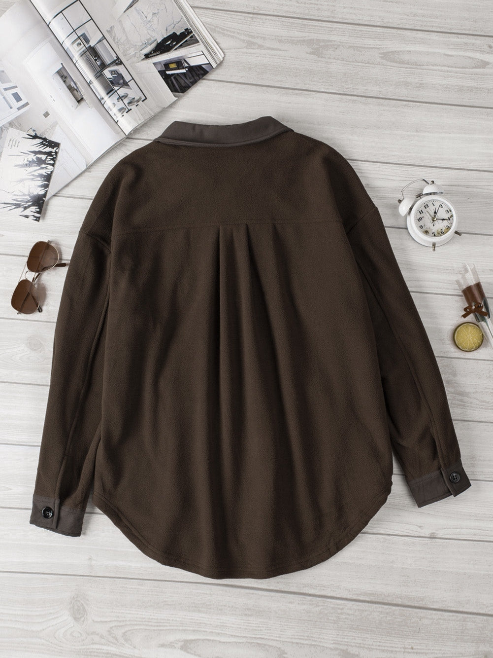 Warm Brown Fleece Shacket
