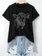Trendy Rhinestone Cow T-Shirt
