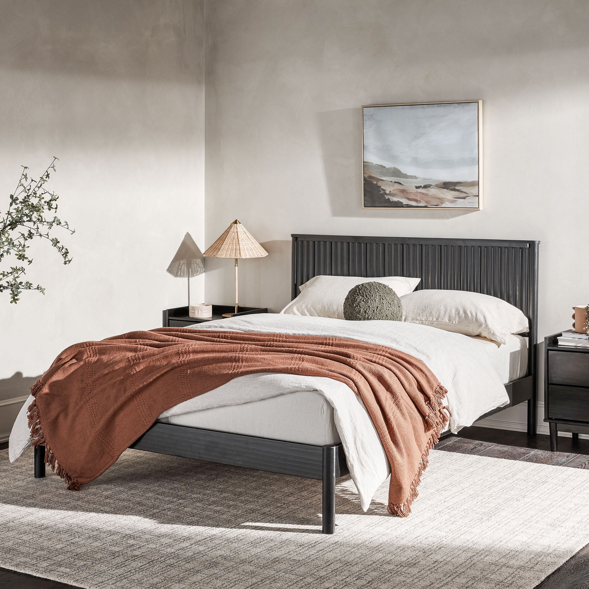 Cabecero de cama de madera maciza con diseño contemporáneo de París