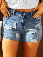 Patriotic Distressed Denim Shorts