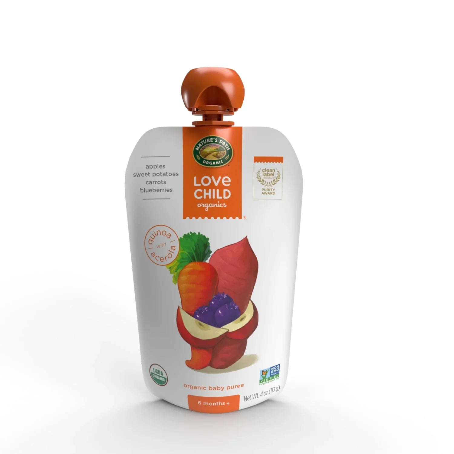 Love Child Organics - Barra de manzana y batata, 113 g (paquete de 8) - Barras orgánicas