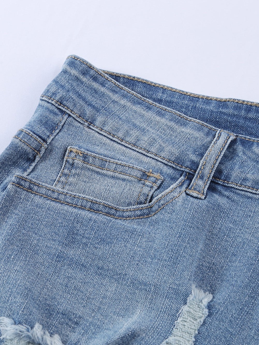 Patriotic Distressed Denim Shorts