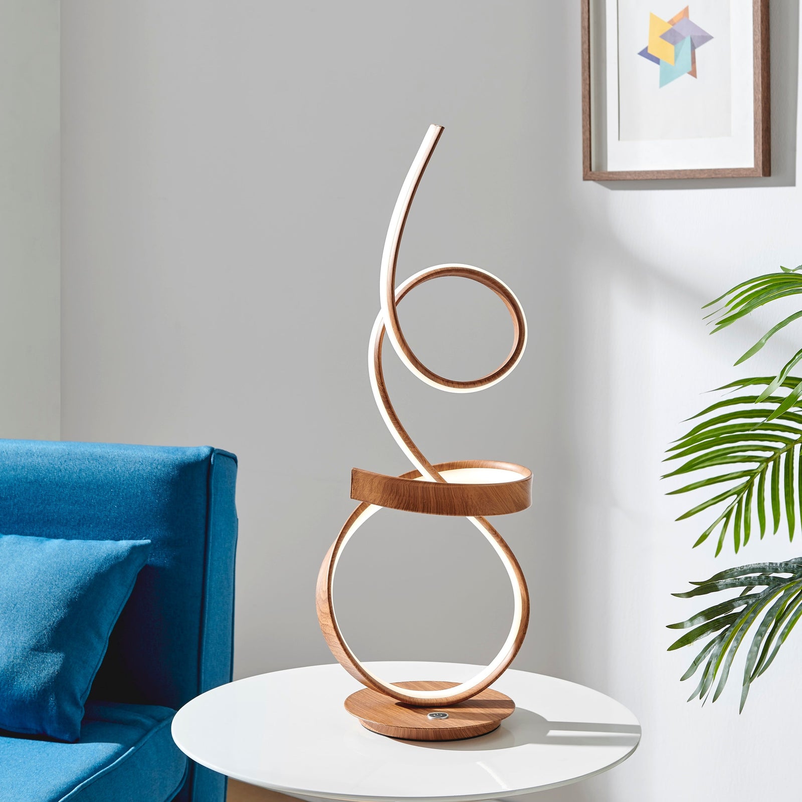 Lámpara de mesa Amsterdam LED con regulador táctil // Madera clara