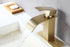 Grifo de baño cascada de níquel cepillado o negro mate o dorado cepillado de latón con placa y desagüe emergente de latón