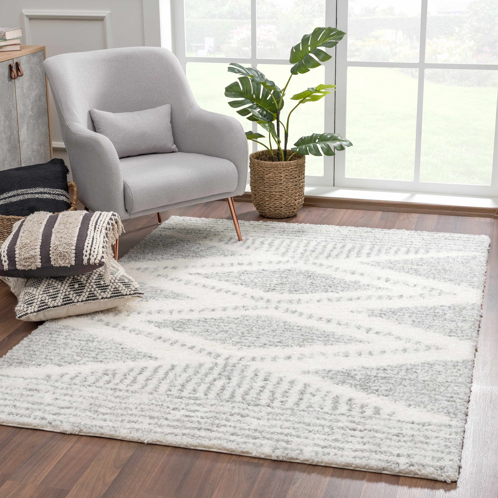 Alfombra de felpa Trunding en color gris