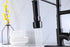 Grifo de cocina de arco alto de latón negro mate con rociador de metal desplegable con placa de cubierta y anillo de bloqueo