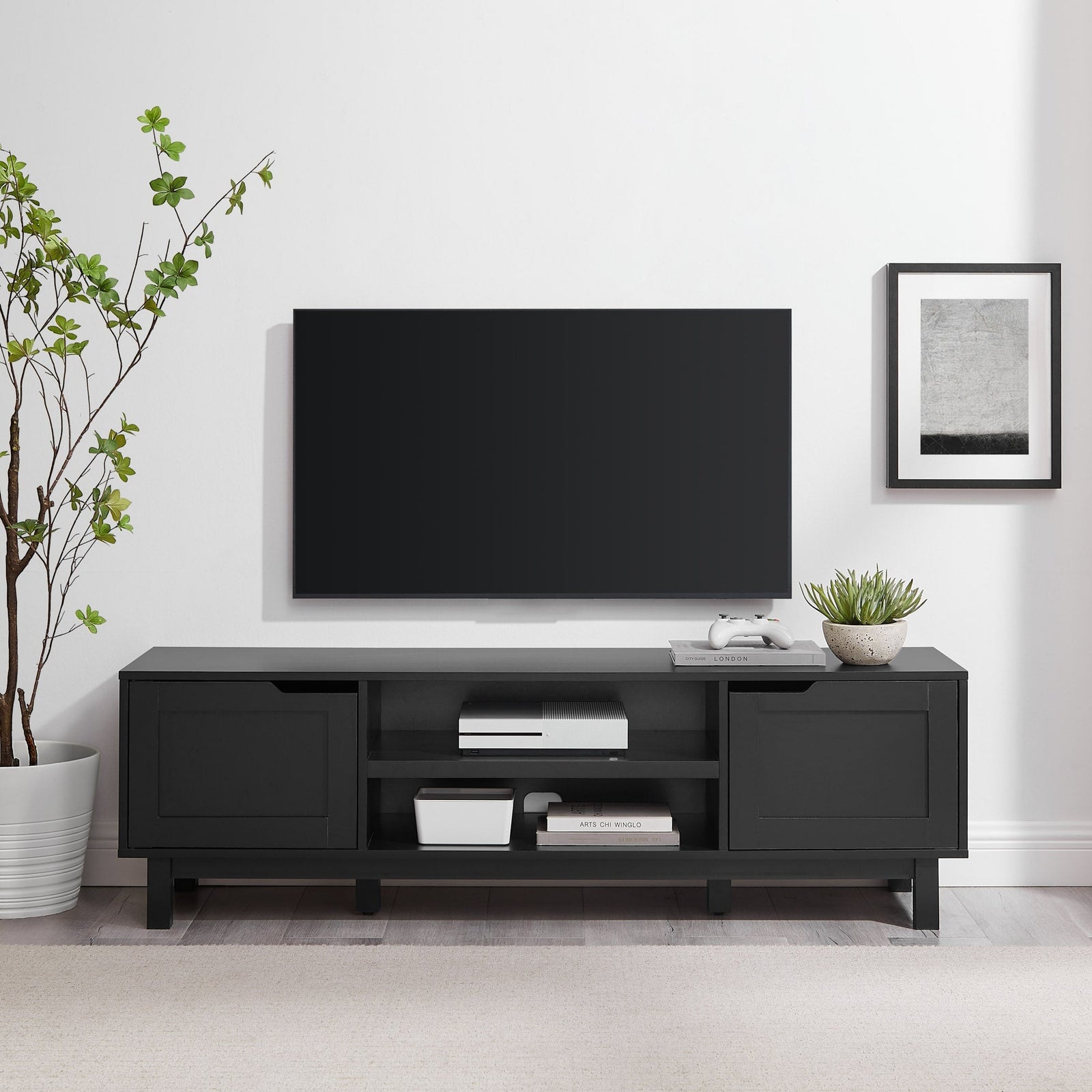 Mueble de TV moderno Tromso de 2 puertas para televisores de hasta 65”