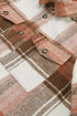 Brown and Cream Plaid Shirt Jacket