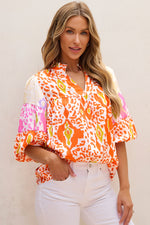 Multicolor Leopard Print Blouse