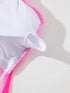 Pink Two-Tone Flared One-Piece Swimsuit